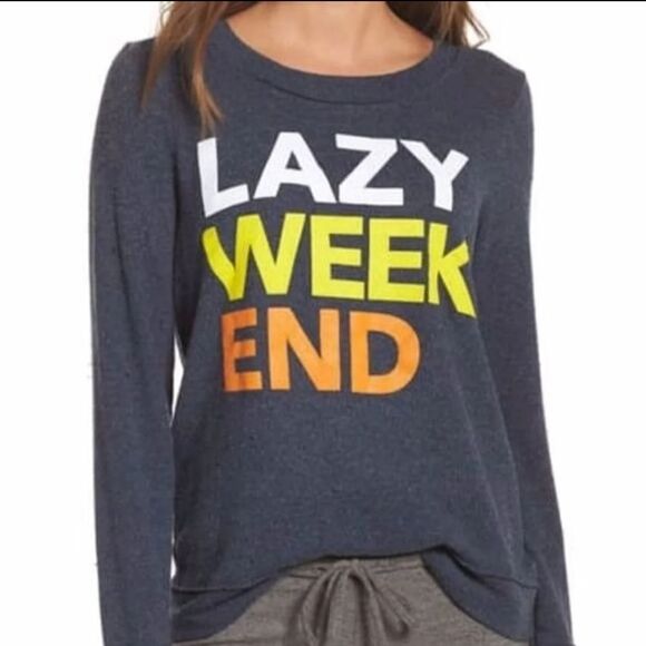 Chaser Lazy Weekend Love Knit Sweatshirt - Picture 1 of 8